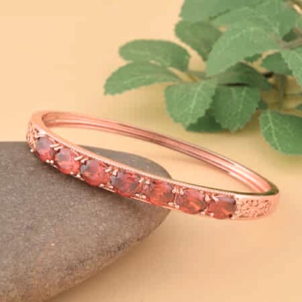 Simulated Red Diamond Bangle Bracelet